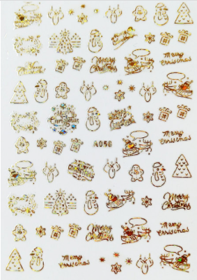 sengpan Christmas gifts ideas Merry Christmas Nail Art Decals Decoration Self Adhesive Nail Art Stickers Manicure Design White Snow Sticker for Nail Design