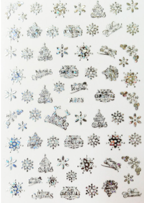 sengpan Christmas gifts ideas Merry Christmas Nail Art Decals Decoration Self Adhesive Nail Art Stickers Manicure Design White Snow Sticker for Nail Design