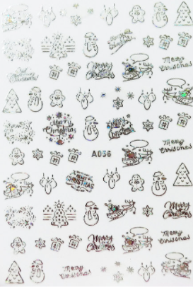 sengpan Christmas gifts ideas Merry Christmas Nail Art Decals Decoration Self Adhesive Nail Art Stickers Manicure Design White Snow Sticker for Nail Design