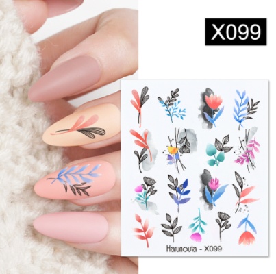 sengpan Christmas gifts ideas Harunouta Ink Blooming Marble Water Decals Flower Leaves Transfer Sliders Paper Abstract Geometric Lines Nail Stickers Watermark