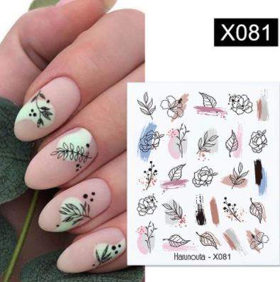 sengpan Christmas gifts ideas Harunouta Ink Blooming Marble Water Decals Flower Leaves Transfer Sliders Paper Abstract Geometric Lines Nail Stickers Watermark