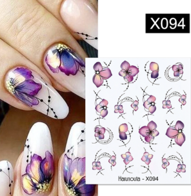 sengpan Christmas gifts ideas Harunouta Ink Blooming Marble Water Decals Flower Leaves Transfer Sliders Paper Abstract Geometric Lines Nail Stickers Watermark