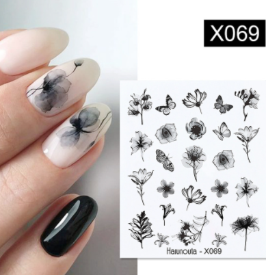 sengpan Christmas gifts ideas Harunouta Ink Blooming Marble Water Decals Flower Leaves Transfer Sliders Paper Abstract Geometric Lines Nail Stickers Watermark