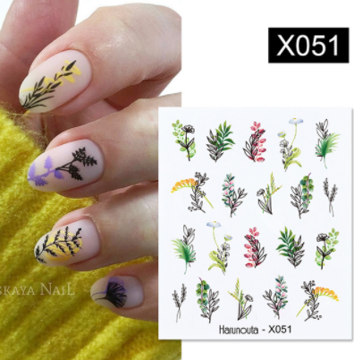 sengpan Christmas gifts ideas Harunouta Ink Blooming Marble Water Decals Flower Leaves Transfer Sliders Paper Abstract Geometric Lines Nail Stickers Watermark