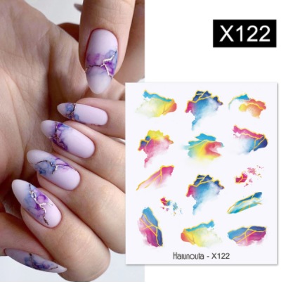 sengpan Christmas gifts ideas Harunouta Ink Blooming Marble Water Decals Flower Leaves Transfer Sliders Paper Abstract Geometric Lines Nail Stickers Watermark