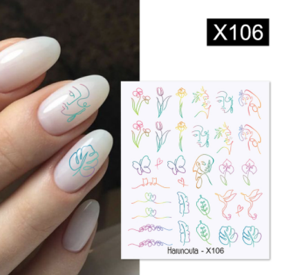 sengpan Christmas gifts ideas Harunouta Ink Blooming Marble Water Decals Flower Leaves Transfer Sliders Paper Abstract Geometric Lines Nail Stickers Watermark