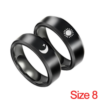 sengpan CHEISTMAS gifts for her 2 Pcs Sun Moon Lover Couple Rings Simple Opening Ring For Couple Men Women Wedding Engagement Promise Valentine's Day Jewelry