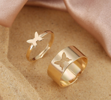 sengpan CHEISTMAS gifts for her 2 Pcs Sun Moon Lover Couple Rings Simple Opening Ring For Couple Men Women Wedding Engagement Promise Valentine's Day Jewelry