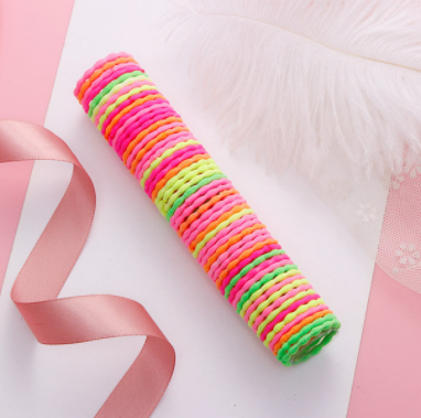 sengpan gifts for kids  50Pcs/Lot Fashion Girl Colorful 3cm Elastic Rubber Bands Children's Nylon Hair Ties Head Rope Fashion Hair Ring Hair Accessories