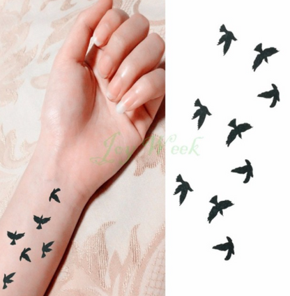 sengpan Waterproof Temporary Tattoo sticker on ear finger music note bird stars line streak henna tatto flash tatoo fake for women 24