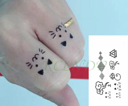 sengpan Waterproof Temporary Tattoo sticker on ear finger music note bird stars line streak henna tatto flash tatoo fake for women 24