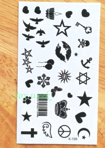 sengpan Waterproof Temporary Tattoo sticker on ear finger music note bird stars line streak henna tatto flash tatoo fake for women 24