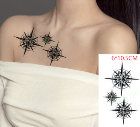 sengpan Waterproof Temporary Tattoo sticker on ear finger music note bird stars line streak henna tatto flash tatoo fake for women 24