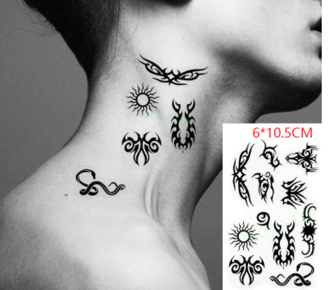 sengpan Waterproof Temporary Tattoo sticker on ear finger music note bird stars line streak henna tatto flash tatoo fake for women 24