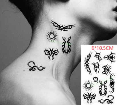 sengpan Waterproof Temporary Tattoo sticker on ear finger music note bird stars line streak henna tatto flash tatoo fake for women 24