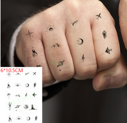 sengpan Waterproof Temporary Tattoo sticker on ear finger music note bird stars line streak henna tatto flash tatoo fake for women 24