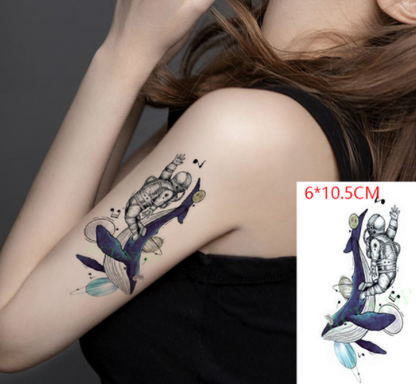 sengpan Waterproof Temporary Tattoo sticker on ear finger music note bird stars line streak henna tatto flash tatoo fake for women 24