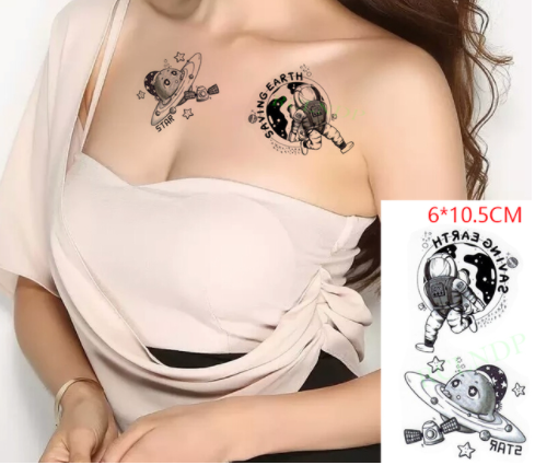 sengpan Waterproof Temporary Tattoo sticker on ear finger music note bird stars line streak henna tatto flash tatoo fake for women 24