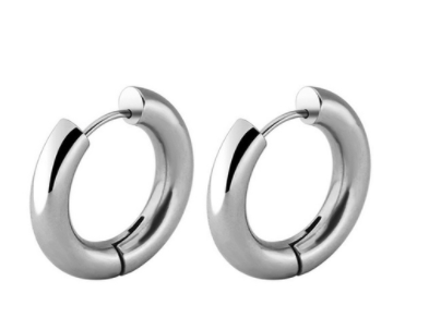 sengpan Gold Silver Color Stainless Steel Hoop Earrings for Women Small Simple Round Circle Huggies Ear Rings Steampunk Accessories