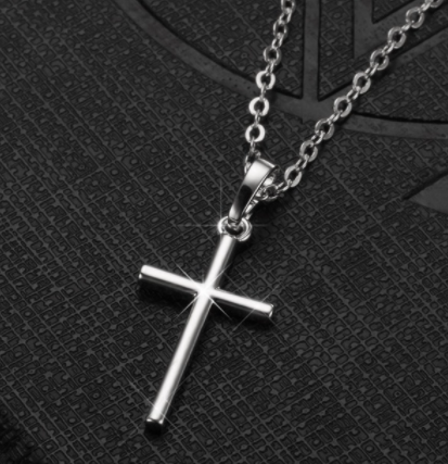 sengpan New Year's gifts for women Fashion Simple Cross Necklace Gold Silver Color Crystal Jesus Cross Pendant Necklace For Men Women Couple Jewelry Gift