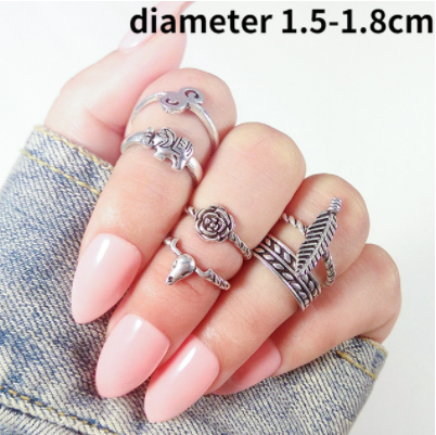 sengpan father's day gifts  15Pcs/Set Aesthatic Vintage Ring Set Man Personality Punk Set Of Ring Set Gothic Mens Rings For Women Grunge Jewelry Wholesale