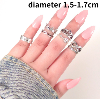 sengpan father's day gifts  15Pcs/Set Aesthatic Vintage Ring Set Man Personality Punk Set Of Ring Set Gothic Mens Rings For Women Grunge Jewelry Wholesale