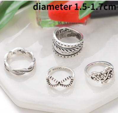 sengpan father's day gifts  15Pcs/Set Aesthatic Vintage Ring Set Man Personality Punk Set Of Ring Set Gothic Mens Rings For Women Grunge Jewelry Wholesale