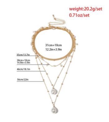 sengpan gifts for her hot sale new Bohemian Multi Layer Long Necklace for Women Imitation Pearl Choker Necklace Collars Statement Necklace Summer Jewelry