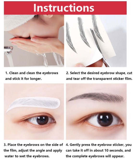 sengpan jewelry gifts for women hot sale new 4D Hair Like Eyebrows Makeup Waterproof Eyebrow Tattoo Sticker Long Lasting Natural Fake Eyebrow Stickers Cosmetics