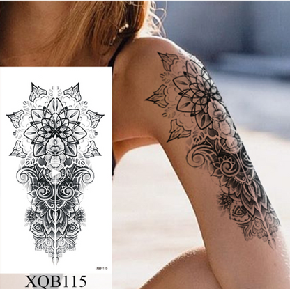 sengpan Waterproof Temporary Tattoo Sticker Flower Rose Flash Tattoos Lalash Tattoos Snake Lion Body Art Arm Fake Sleeve Tatoo Women