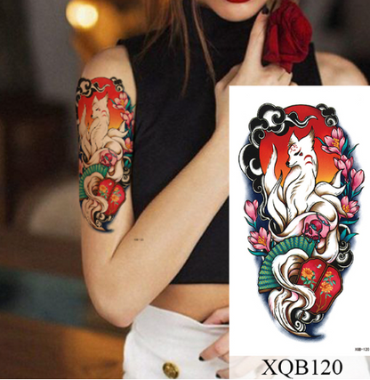 sengpan Waterproof Temporary Tattoo Sticker Flower Rose Flash Tattoos Lalash Tattoos Snake Lion Body Art Arm Fake Sleeve Tatoo Women