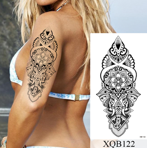 sengpan Waterproof Temporary Tattoo Sticker Flower Rose Flash Tattoos Lalash Tattoos Snake Lion Body Art Arm Fake Sleeve Tatoo Women