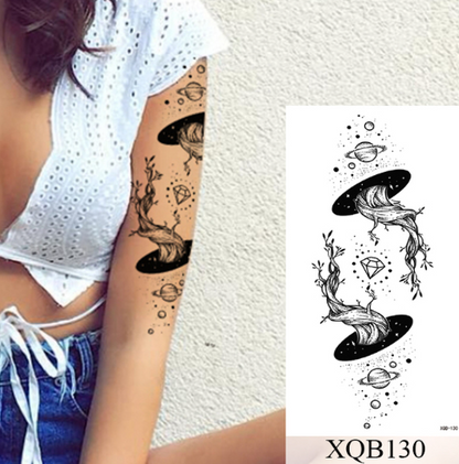 sengpan Waterproof Temporary Tattoo Sticker Flower Rose Flash Tattoos Lalash Tattoos Snake Lion Body Art Arm Fake Sleeve Tatoo Women