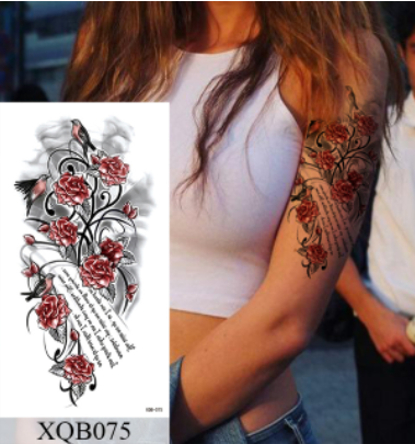 sengpan Waterproof Temporary Tattoo Sticker Flower Rose Flash Tattoos Lalash Tattoos Snake Lion Body Art Arm Fake Sleeve Tatoo Women