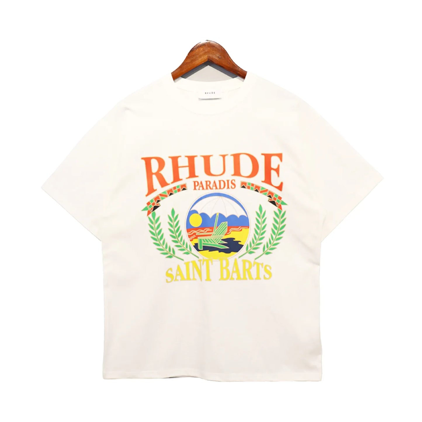 Brand Rhude T Shirts Designer Shirt Men Shorts Print White Black S M L Xl Street Cotton Fashion Youth Mens Tshirts Tshirt