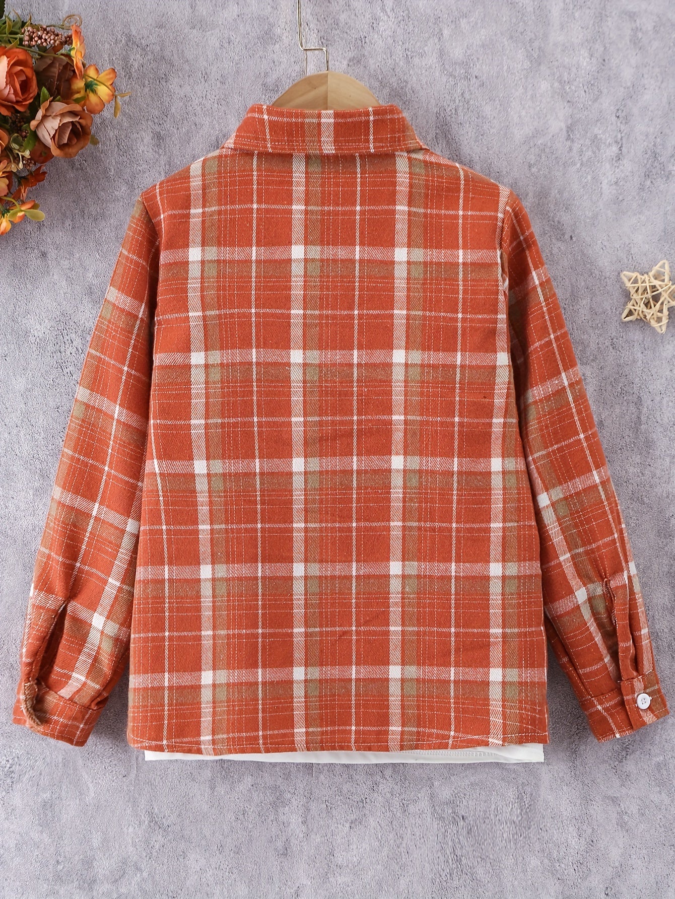 Girls Classic Plaid Shirt - Button-Front Closure, Lapel Collar, Timeless Style for Spring and Fall - Perfect Gift for Party Occasions and Everyday Wear