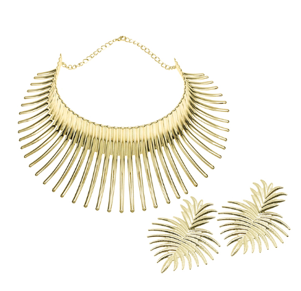 sengpan African Jewelry Sets For Women Gold Color Indian Statement Necklaces Set With Earrings Jewelry Metal Torques Punk Choker