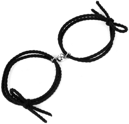 sengpan 2pcs Magnetic Bracelet Stainless Steel Heart Pendant Charm Couple Bracelets for Lover Friend Men Women Braid Rope Bracelets