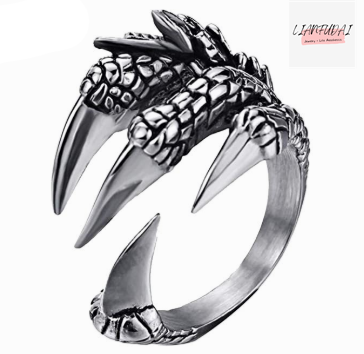 sengpan western jewelry for women Halloween gift 1pcs Titanium Steel Eagle Dragon Claw Halloween Skull Ring Hot Selling Men's Domineering Opening Rock Animal Jewelry