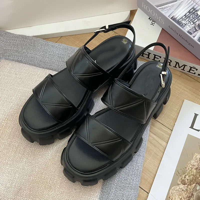 Women Designer Sandals Fashion Straw Sandal Platform Slippers Leather Slip-on Pool Slides Thick Heels Summer Beach Sandles Brown Black White Size 35-42