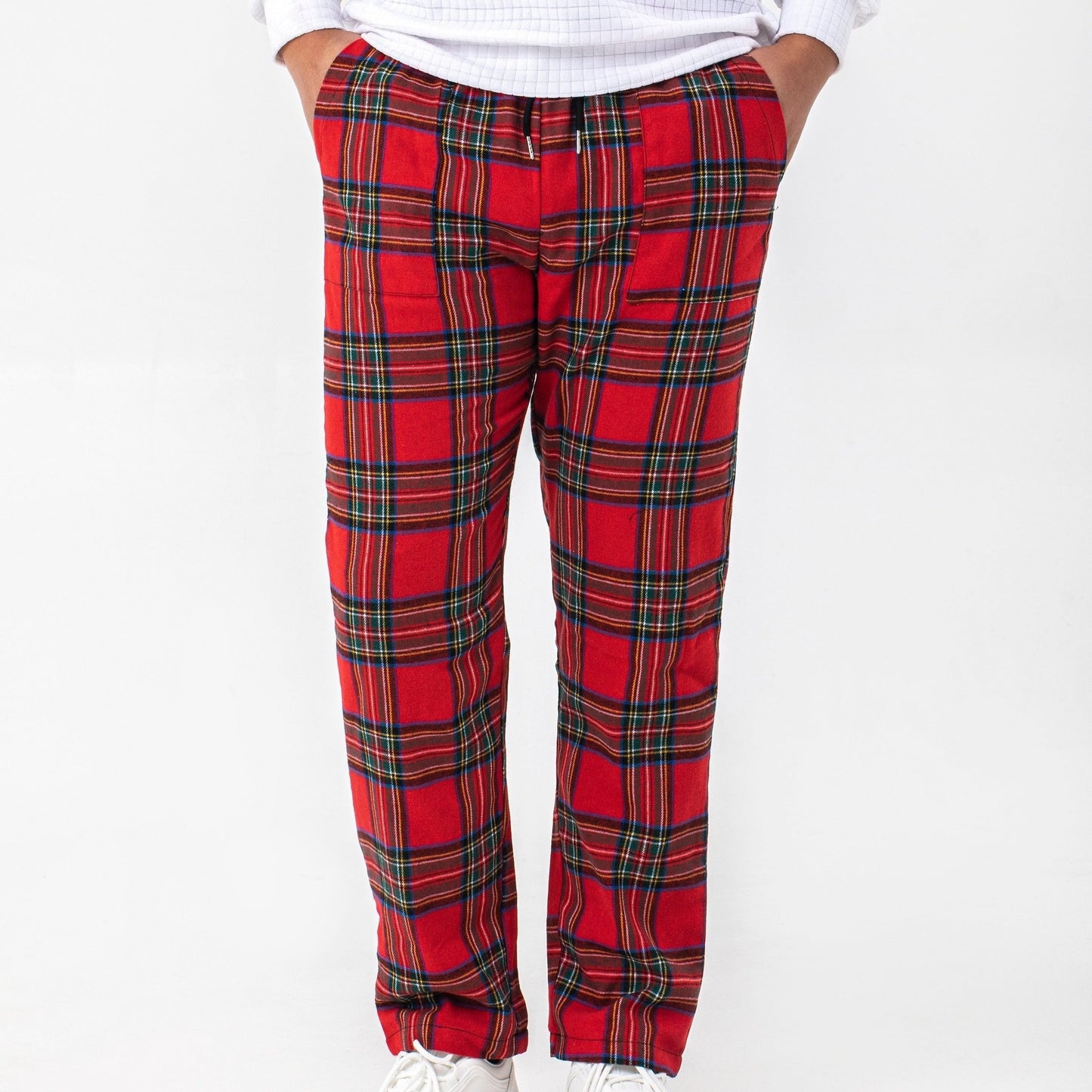 Men's Simple Style Plaid Pattern Casual Comfy Pants, Trendy Loose Stretchy Elastic Waist Home Pajamas Bottom, Suitable For Sleeping Home