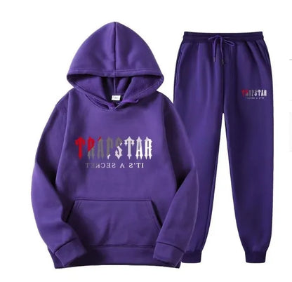 Mens hoodie Trapstar tracksuit and shooters tracksuit rainbow hoodedEmbroidery Plush Letter Decoration Thick sportswear men and women sportswear suit trousers