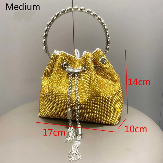 purses and handbags bags for women luxury Designer bucket clutch purse evening banquet bag Crystal rhinestone shoulder bags Xuhqm