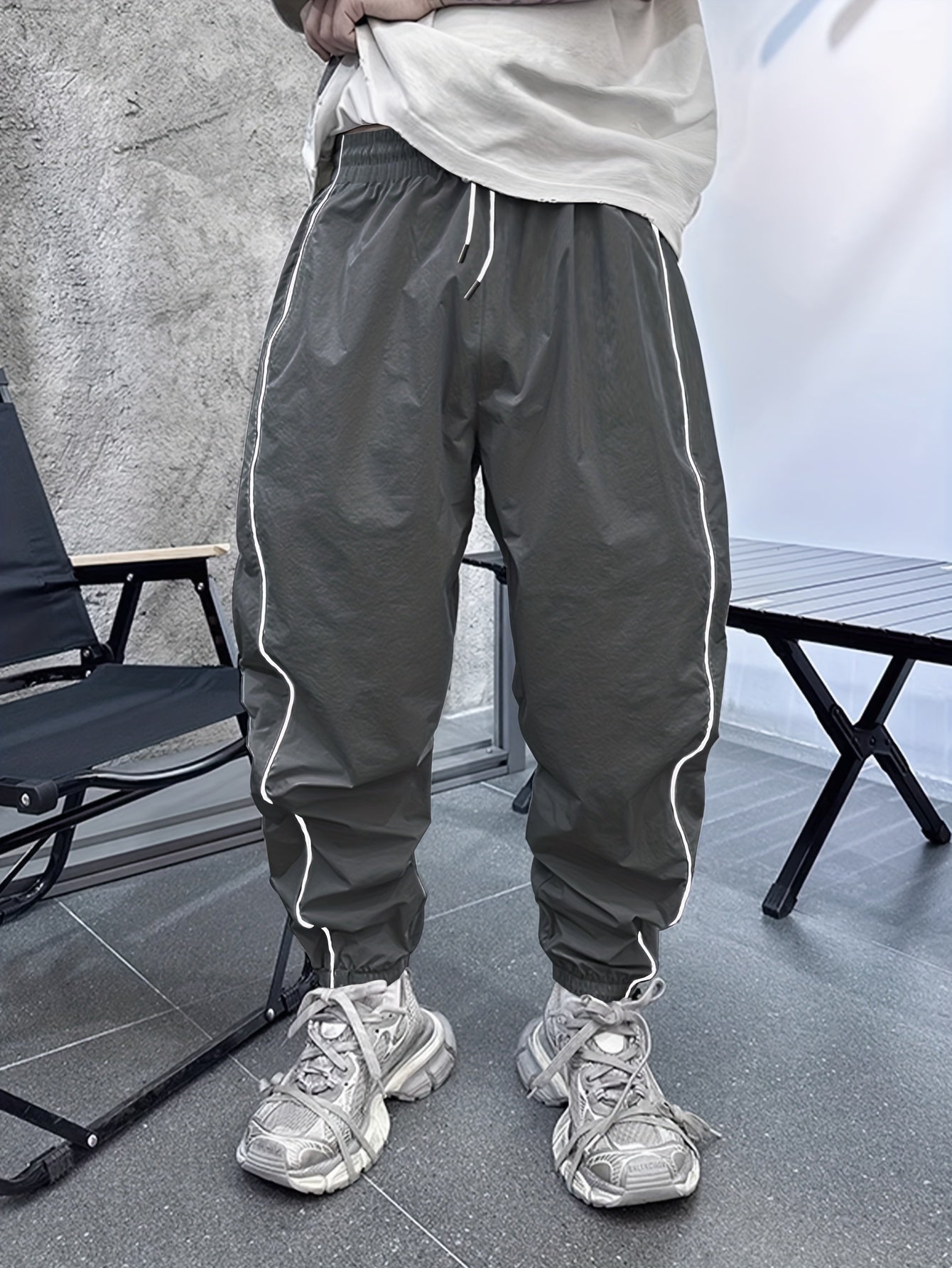 Men's Casual Loose Fit Joggers, Chic Street Style Sports Pants For Outdoor Activities