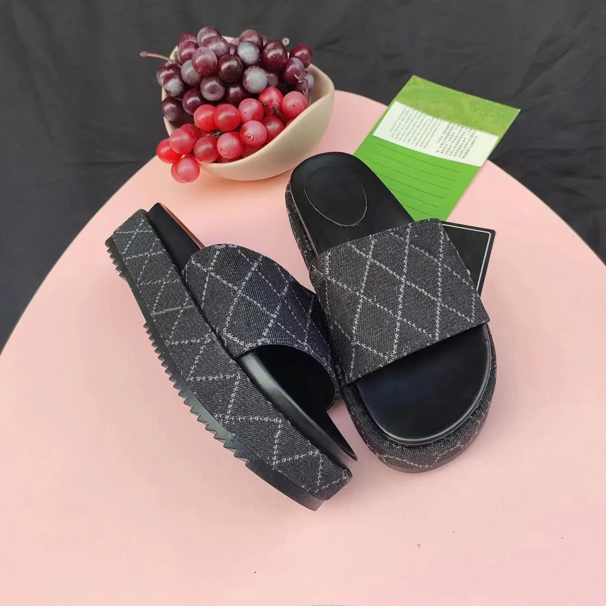 High quality sandals women designer slippers canvas slippers thick soled fashionable slippers2G table slippers 1