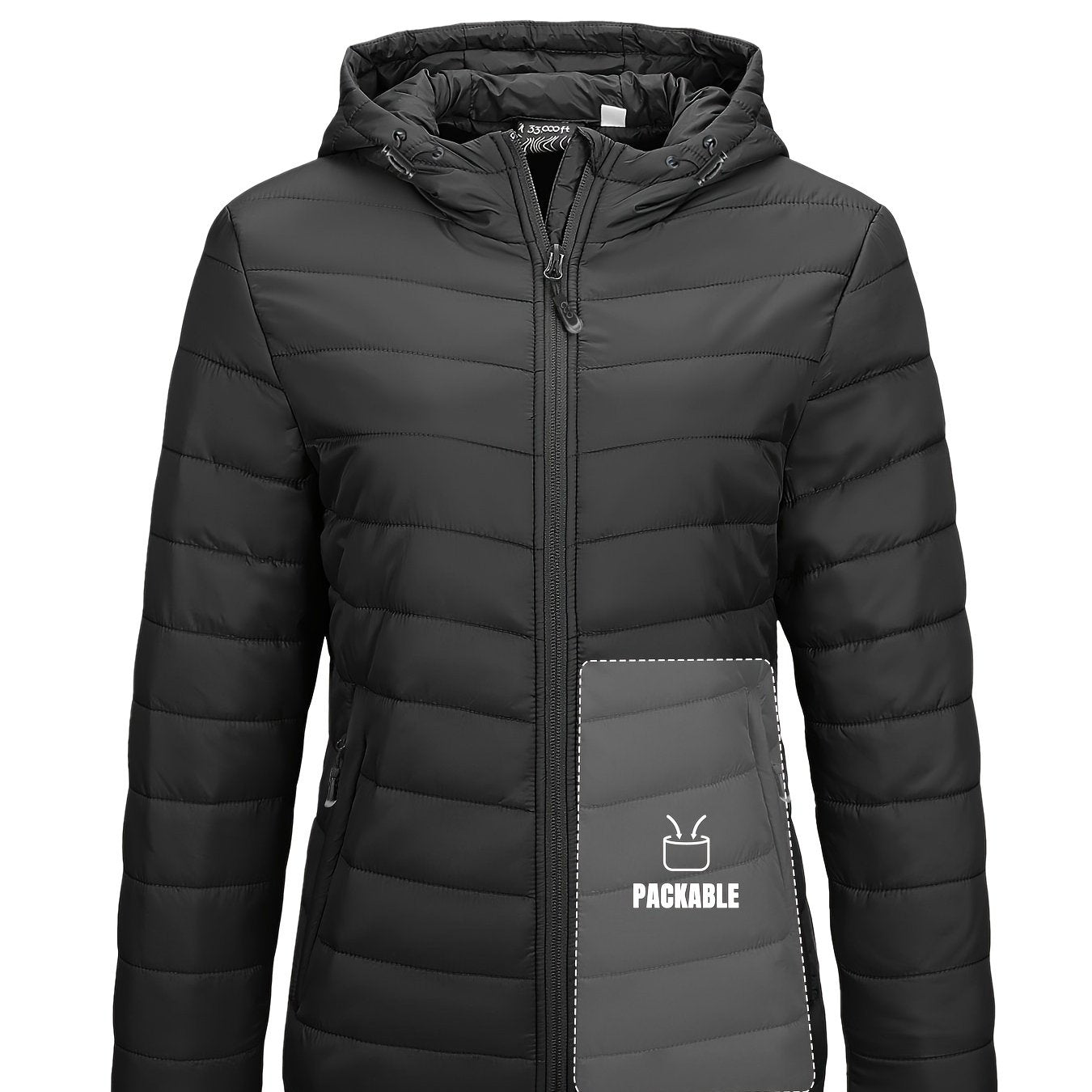 Women's Ultra-Lightweight Packable Full-Zip Puffer Jacket with Hood - Water-Resistant, Quilted, Insulated, Breathable, Windproof Winter Coat for Outdoor Activities - Ideal for Hiking, Camping, Travel, and Daily Wear