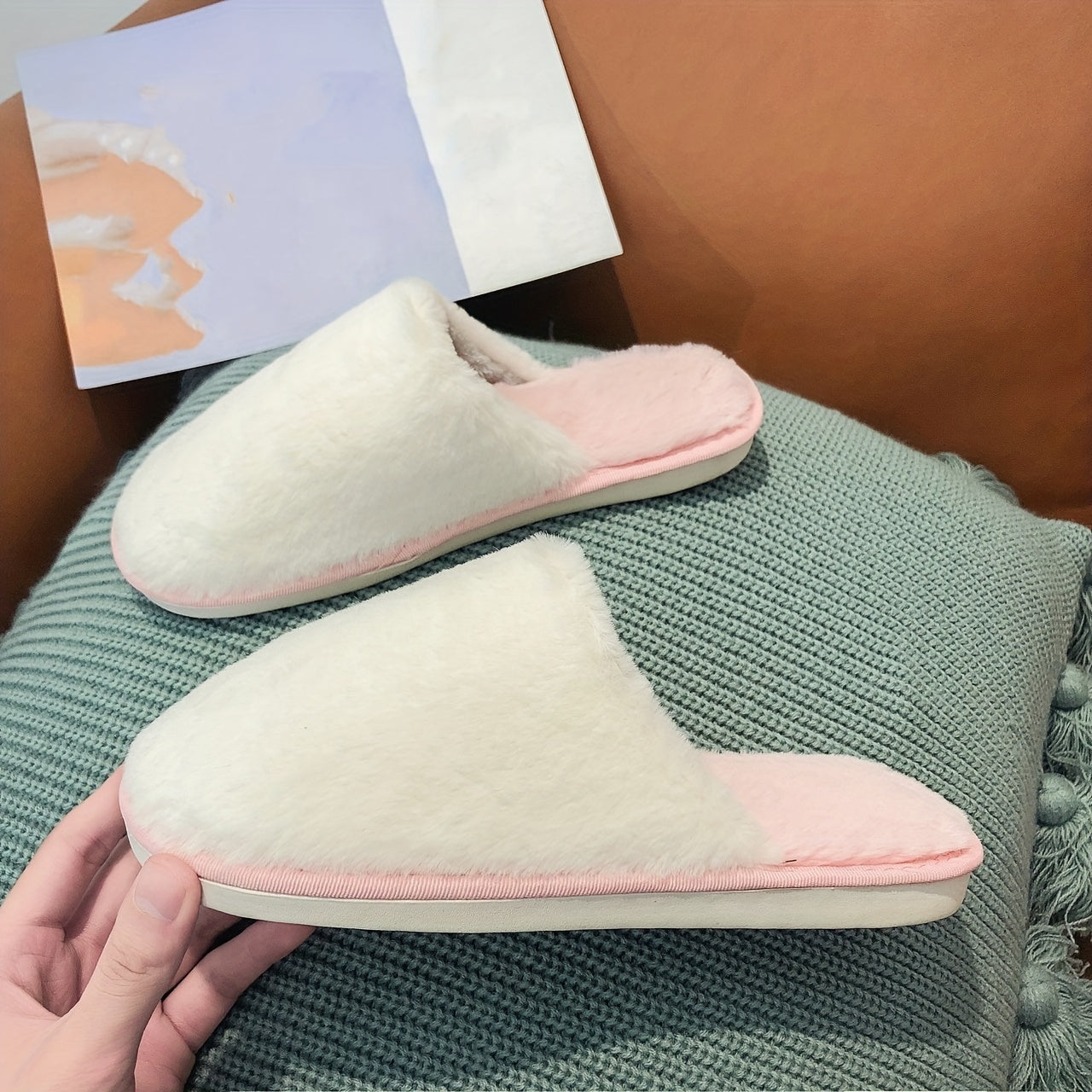 Cozy & Stylish Slippers - Soft, Comfortable Indoor Shoes with Non-Slip Rubber Sole for All Seasons