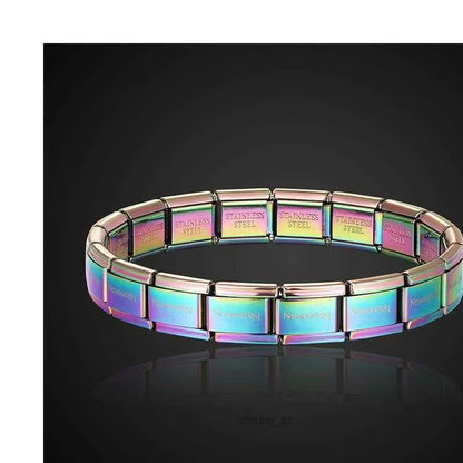 Stainless Steel Bracelet Letter And Stretch Fashion Bangle For Everybody Nomination Jewelry Style6752932