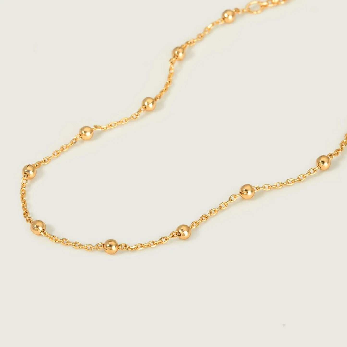 Gold Bracelets Designer for women Beaded Bracelet 18K Gold Plated Handmade Cute Satellite Diamond Cut Oval and Round Beads Rope Chain Dainty Bracelet for Women