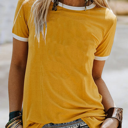 Womens Lightweight Crew Neck T-Shirt - Comfortable & Stylish Loose Fit - Versatile Summer Short Sleeve Top - Everyday Essential